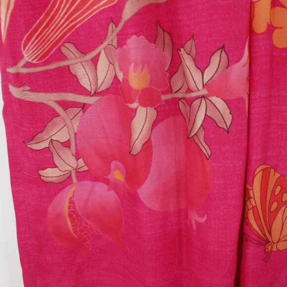 Paulmi & Harsh Pants Women Small Rani Pink Floral Printed Pleated Wide Leg lined - Picture 4 of 13